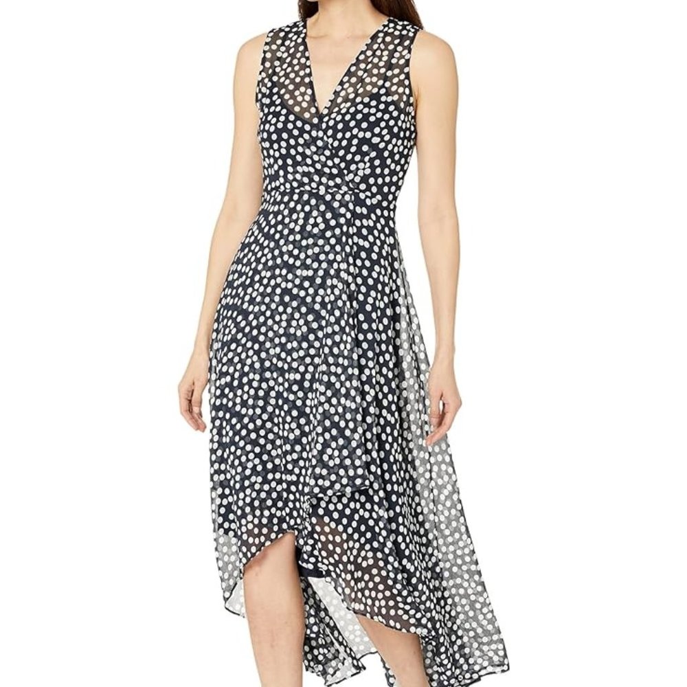 Calvin Klein  Chiffon Print V-Neck Maxi Dress. Size 4. NWT!